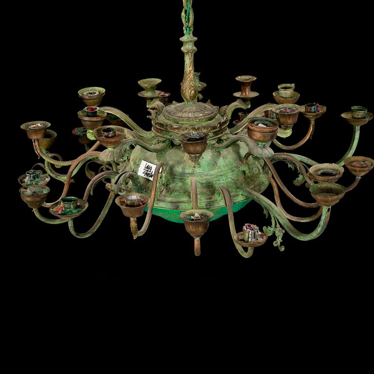 LARS STOCKS, chandelier / sculpture, signed and dated 1979 on label.