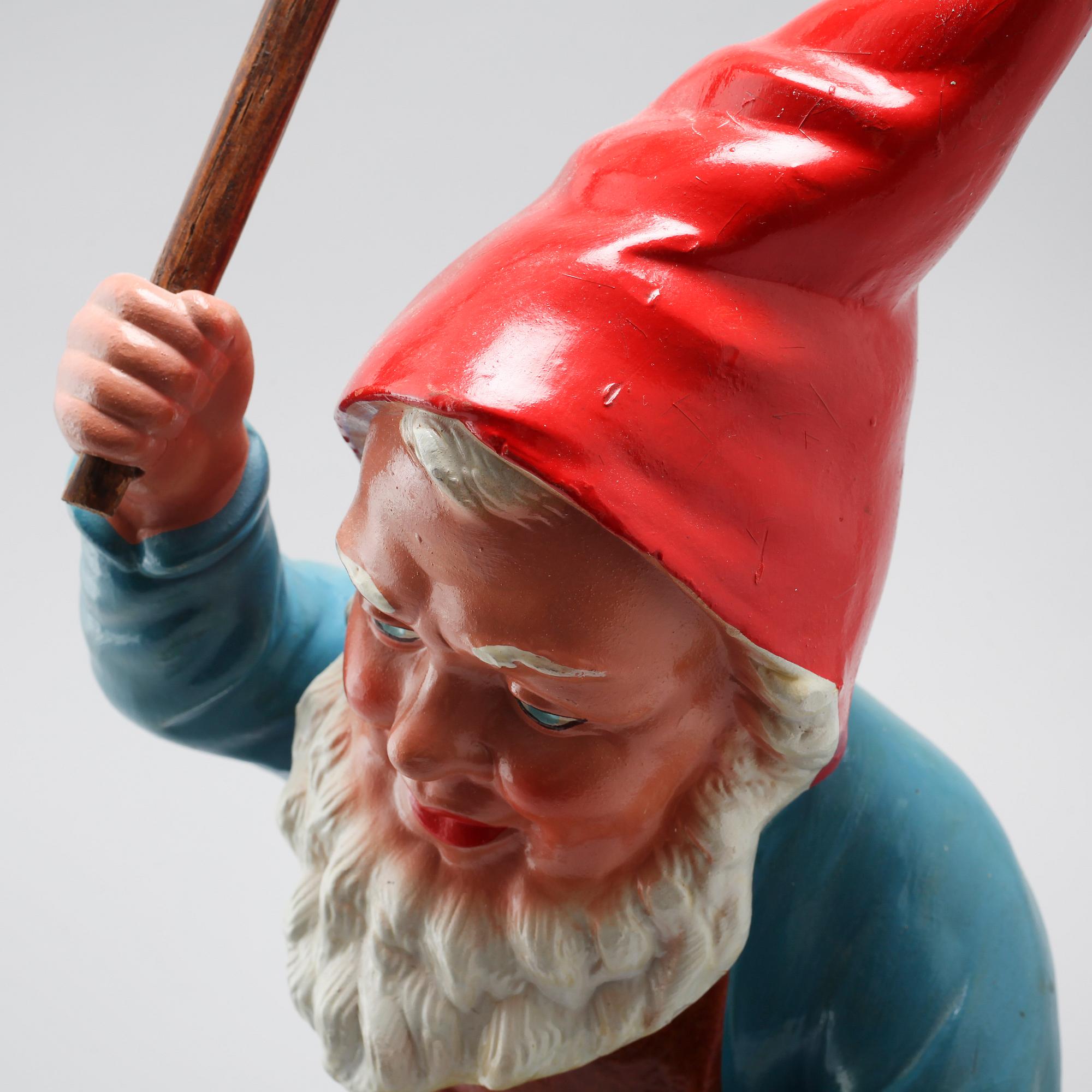 A ceramic gnome, first half of/mid 20th century.