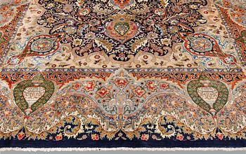 A figural Kashmar carpet, 391 x 306 cm.