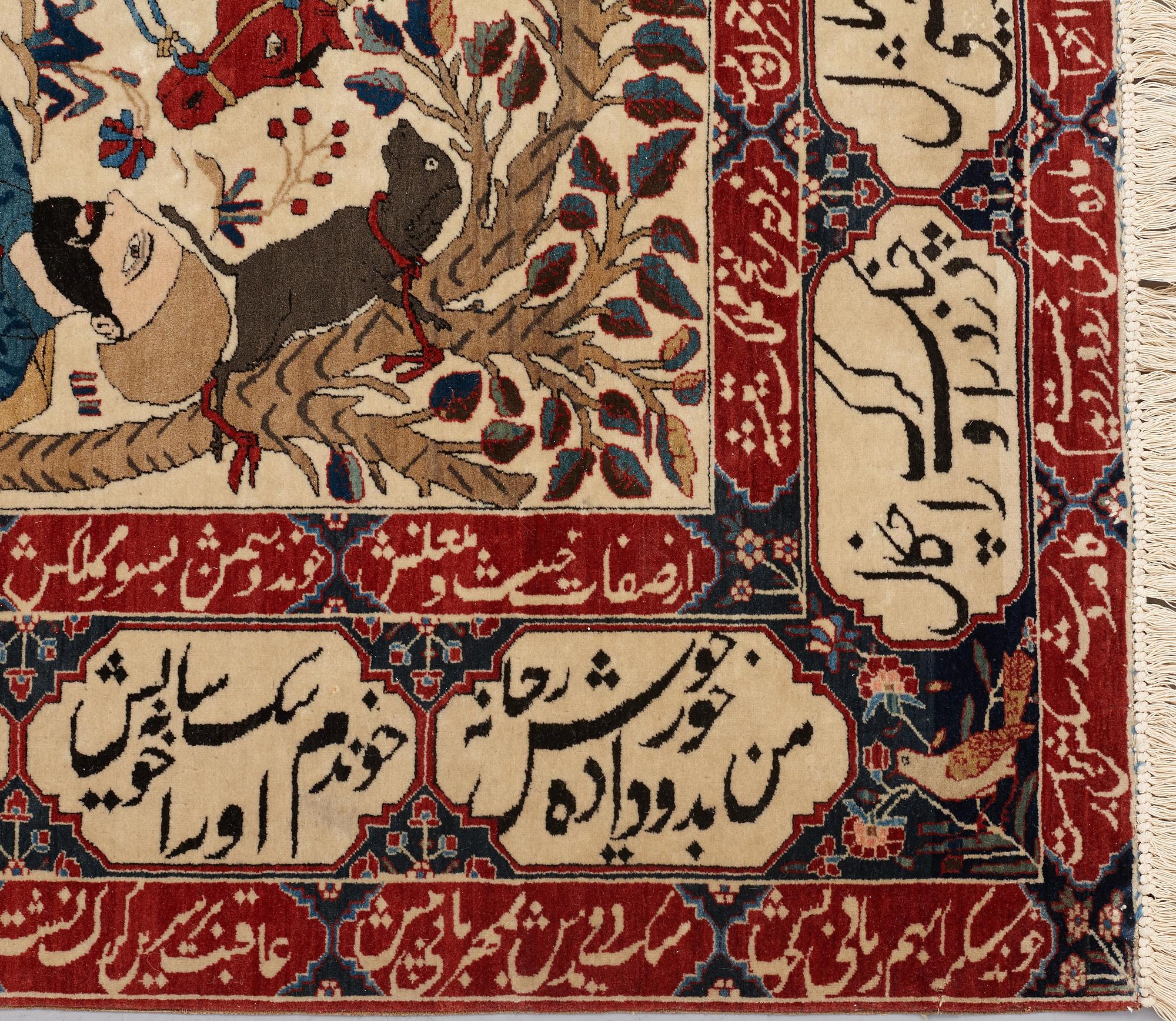 MATTA, semiantik Keshan figural, s.k. Motachem, ca 205,5 x 140,5 cm.