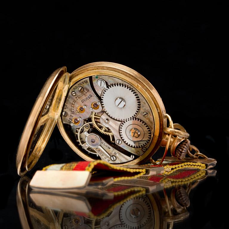 FICKUR, 14k guld. 1900-talets början. Tot 17g.