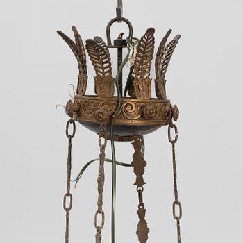 Hanging lamp, Empire style, circa 1900.