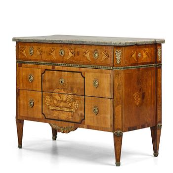 16. A Gustavian marquetry commode by C. Lindborg (master in Stockholm 1781-1808).