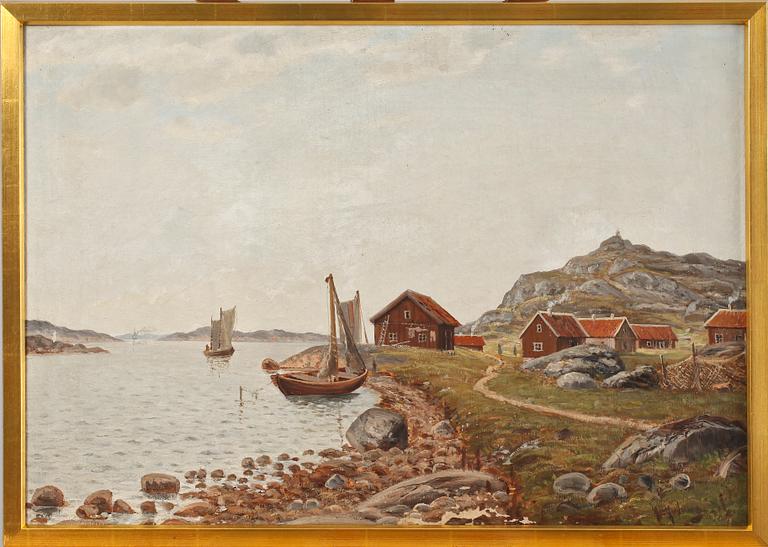 OKÄND KONSTNÄR, olja på duk, otydl sign. 1900-talets början.