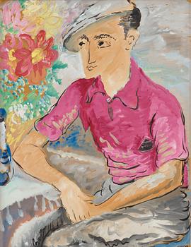 Sigrid Hjertén, Man with flowers.