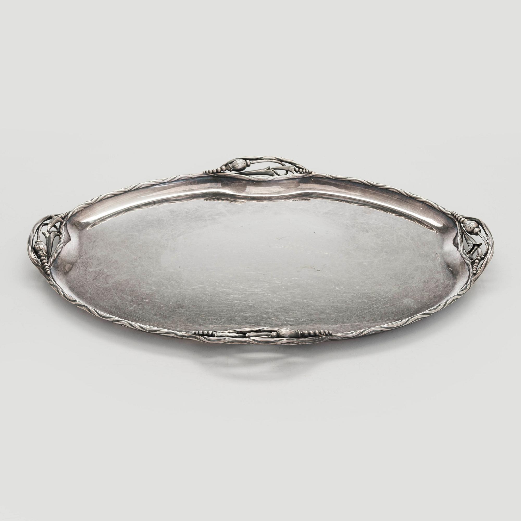 A silver tray, Auran Kultaseppä oy, Turku 1961.