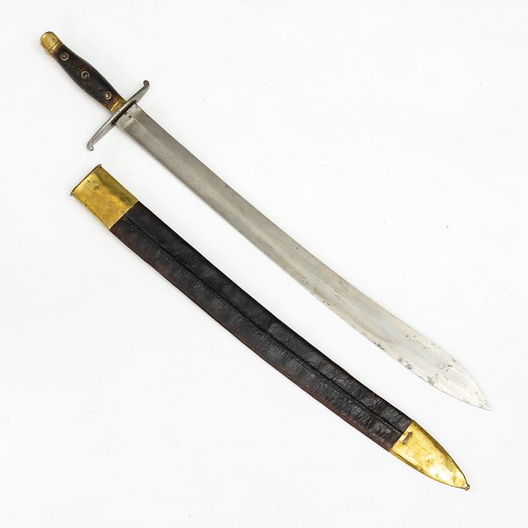 A Swedish cutlass 1810 pattern, with scabbard.