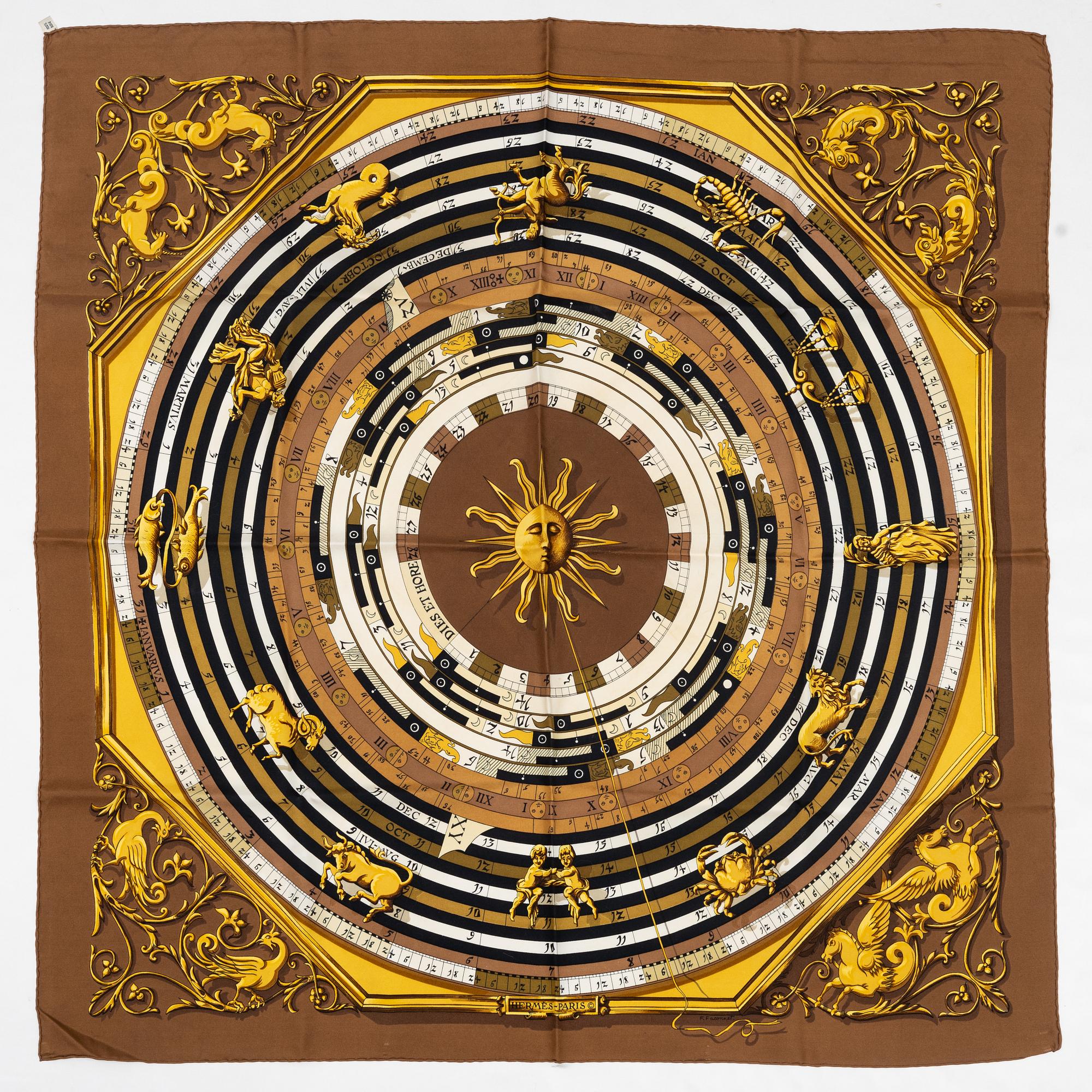 Hermès, scarf, "Dies et Hore"/"Astrologie".
