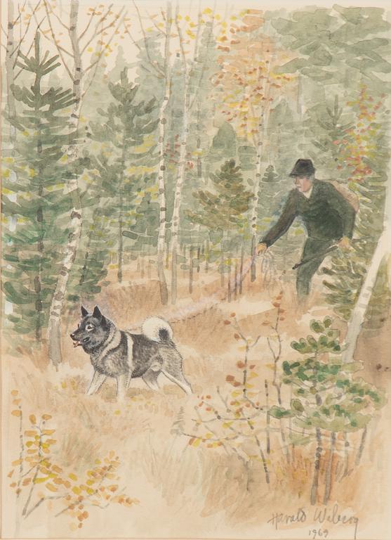 Harald Wiberg, Elkhound and hunter.