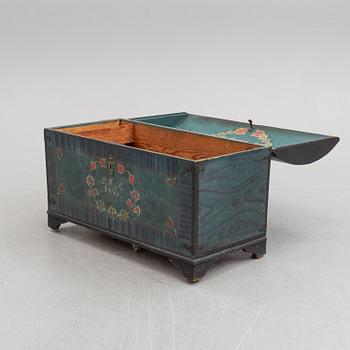 A folk art casket from Skåne, Sweden, 19th century.