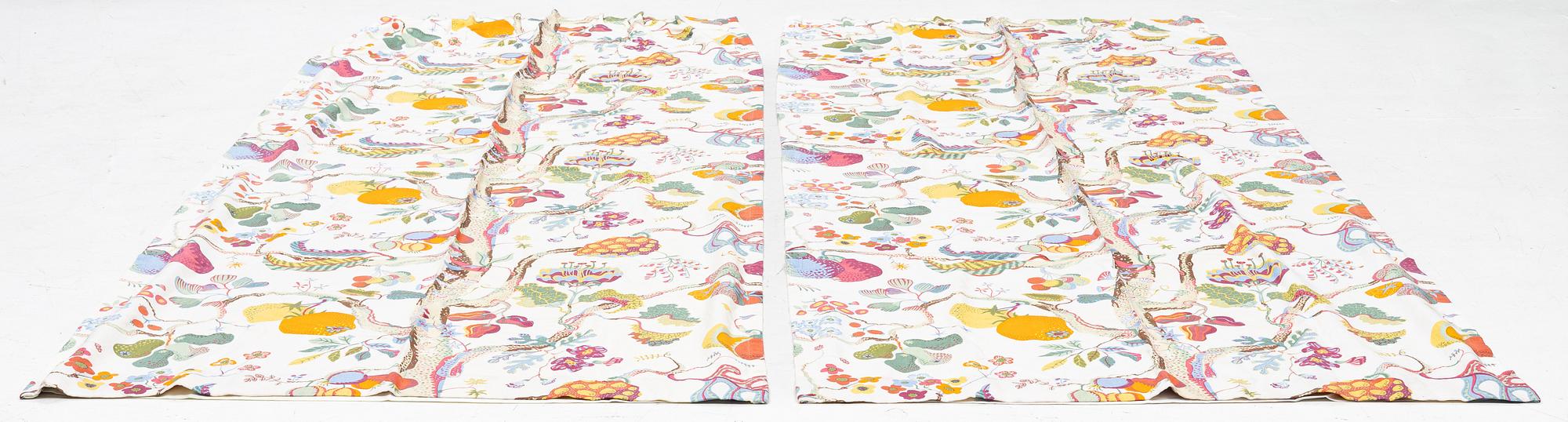 Josef Frank, a pair of 'Vegetable tree' curtains, Firma Svenskt Tenn, Sweden.