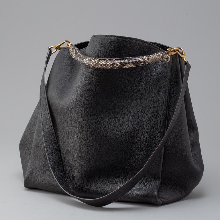 Black Parnassea Python Handle Babylon Tote Bag.