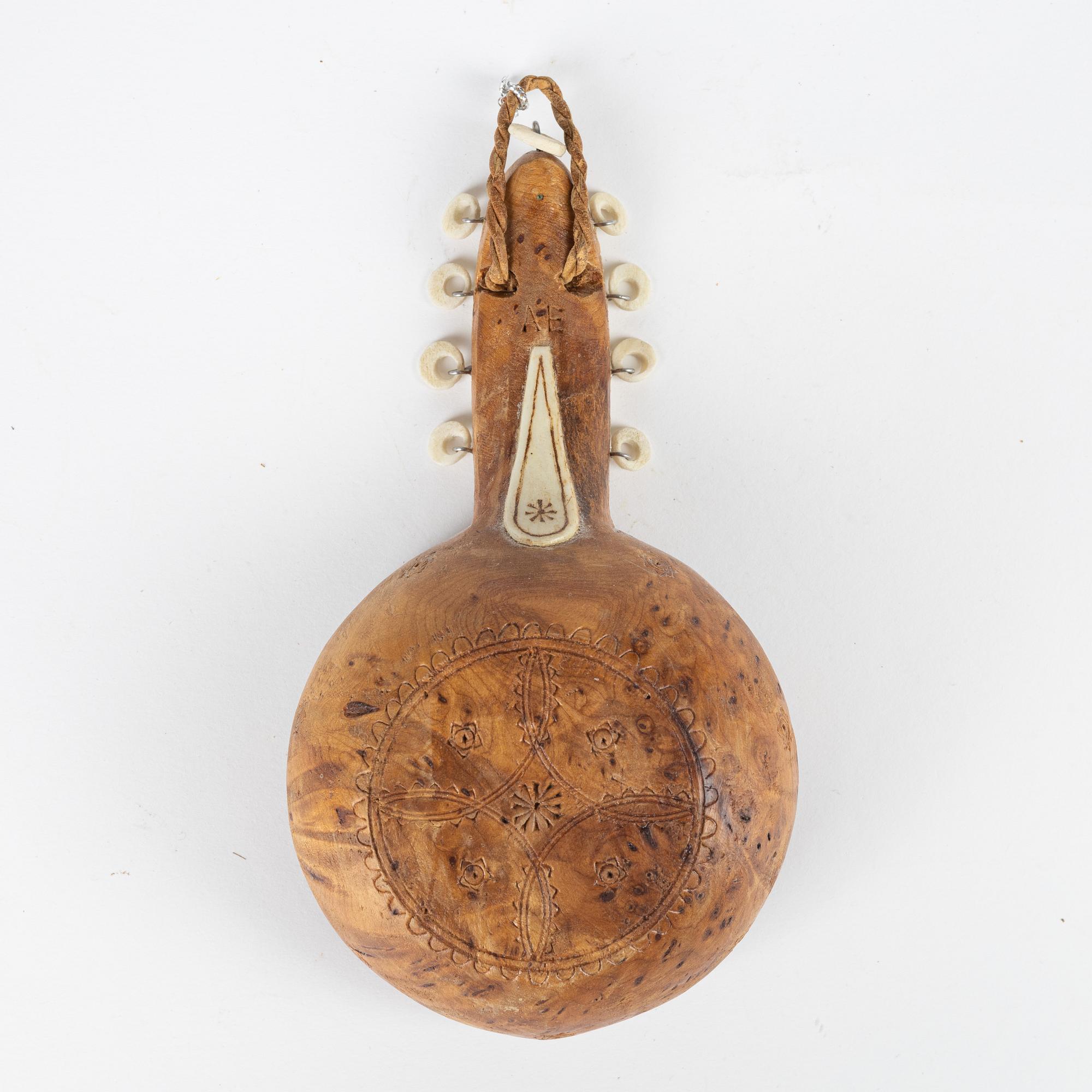 Anton Enarsson, a burr birch and reindeer horn drinking cup, Arjeplog, signed AE.