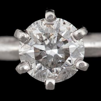 RING, briljantslipad diamant ca 1ct, med vitt guld 18K.