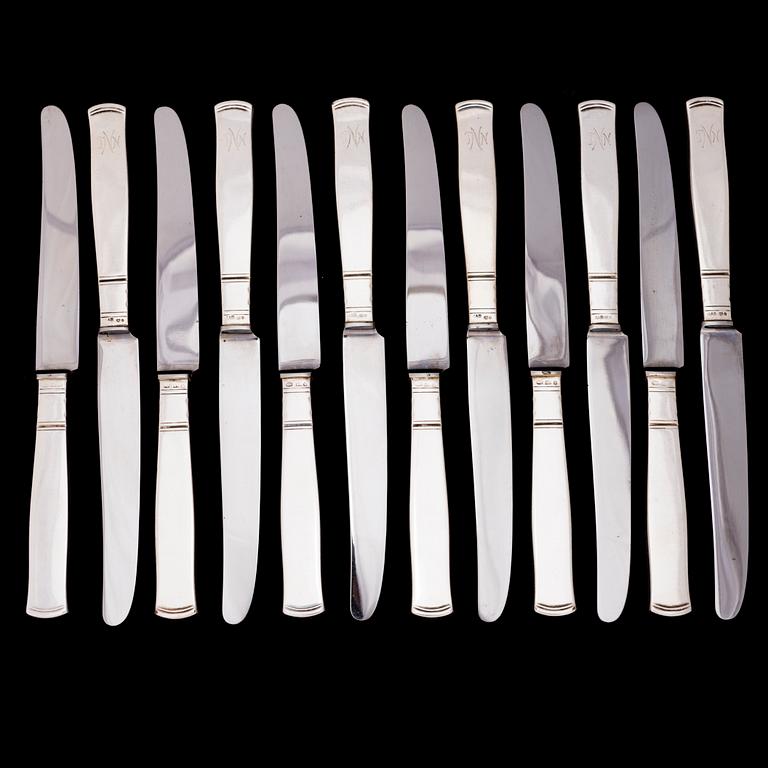 JACOB ÄNGMAN, a 102-piece silver cutlery set 'Rosenholm' for GAB Stockholm 1937.