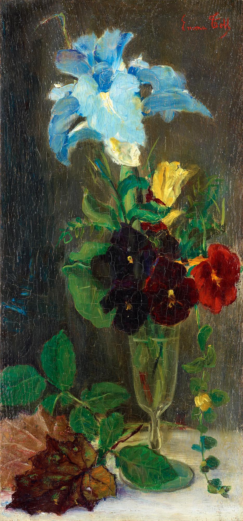 Emma Toll, Still life with violets.