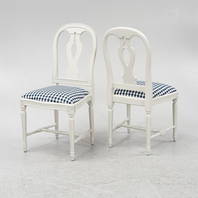 Six Gustavian style chairs, late 20th/early 21st century.