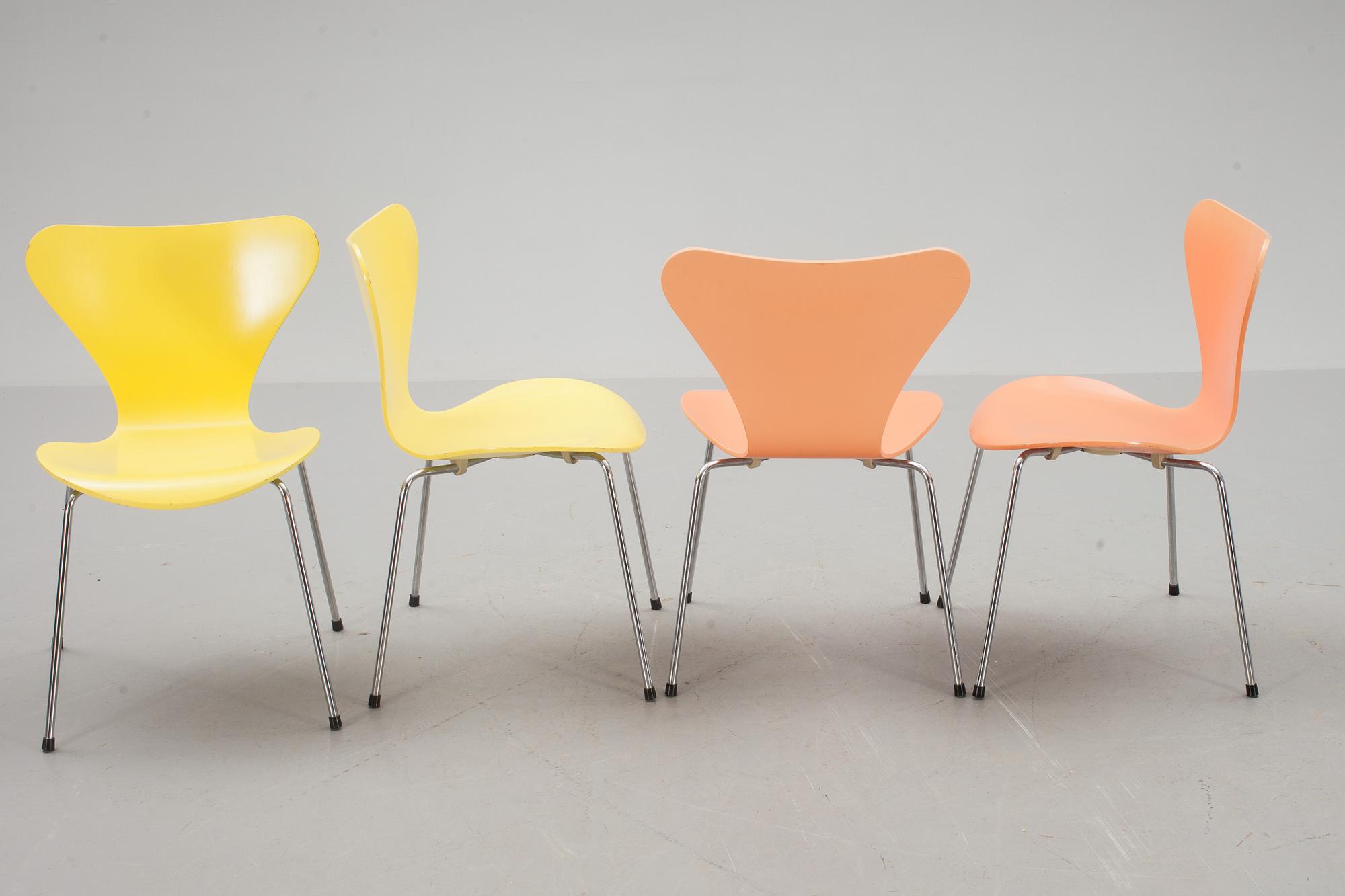 STOLAR, 4 st, "Sjuan", Arne Jacobsen, Fritz Hansen.