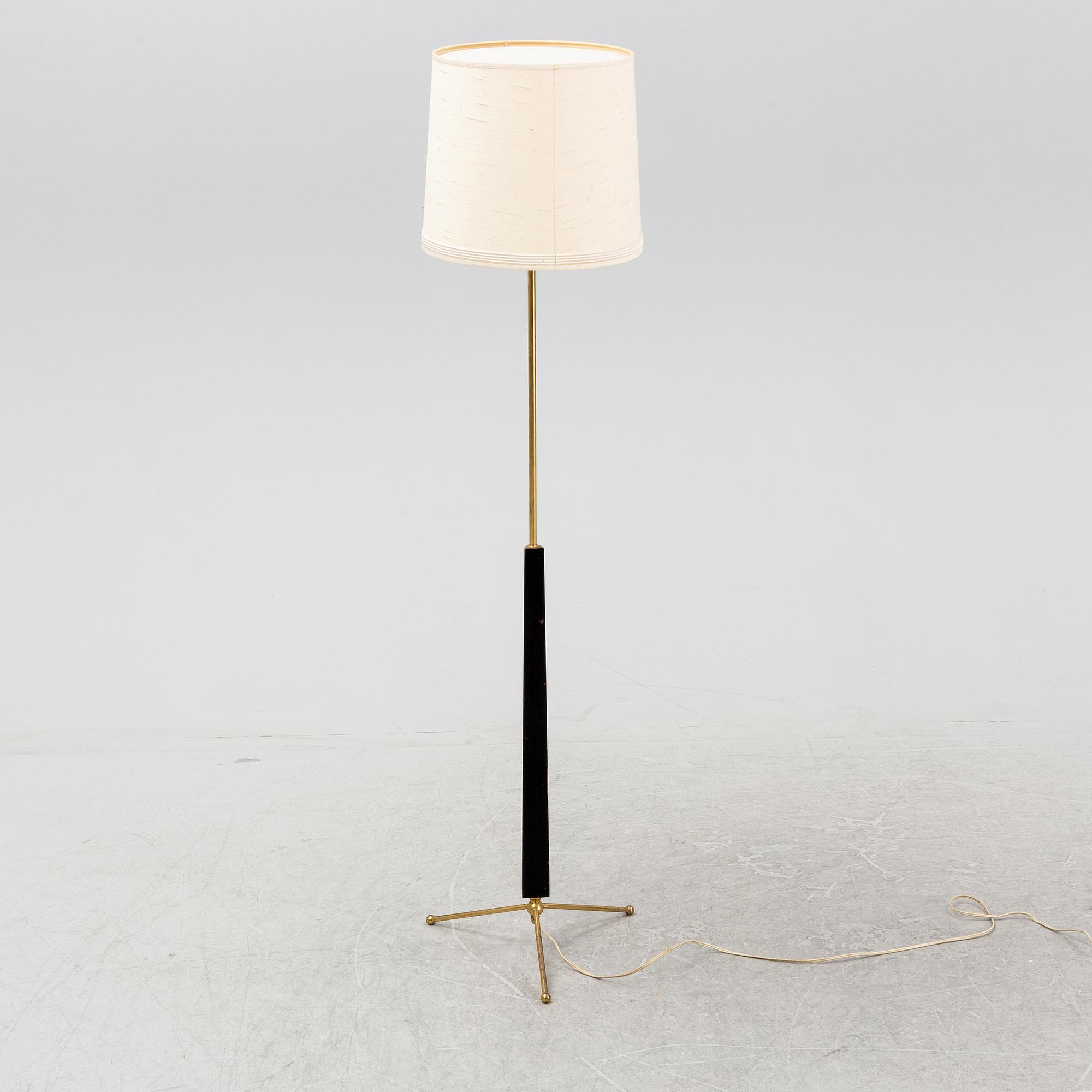 A brass floor lamp from E. Hansson & Co., Malmö, 1950's.