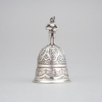 A German silver bell, circa 1900. Weight 95 grams.