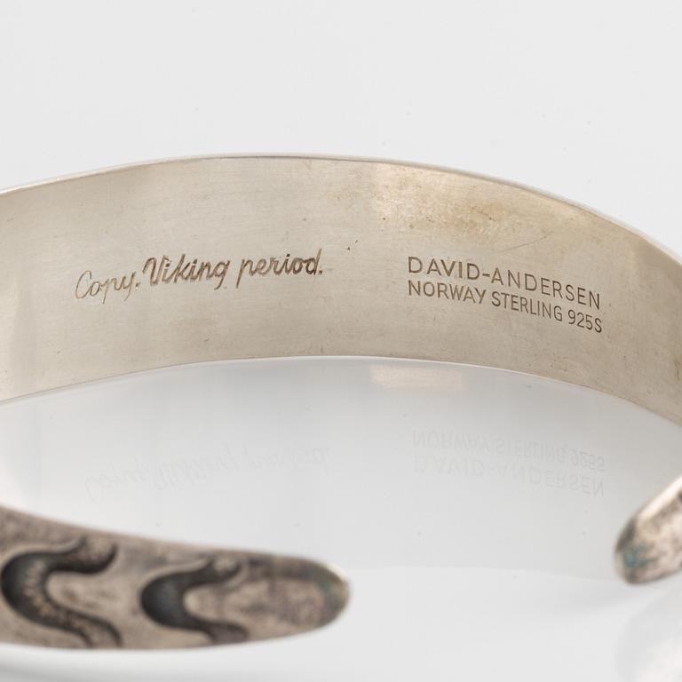 David Andersen, silver bangle, ring and earrings, Norway.