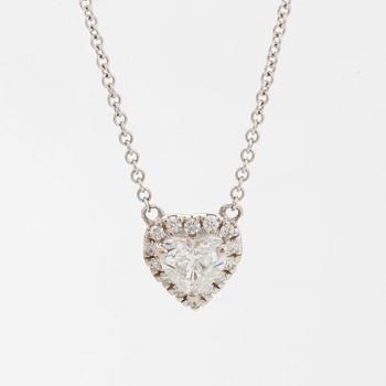 Heart shaped diamond necklace, with GIA dossier.