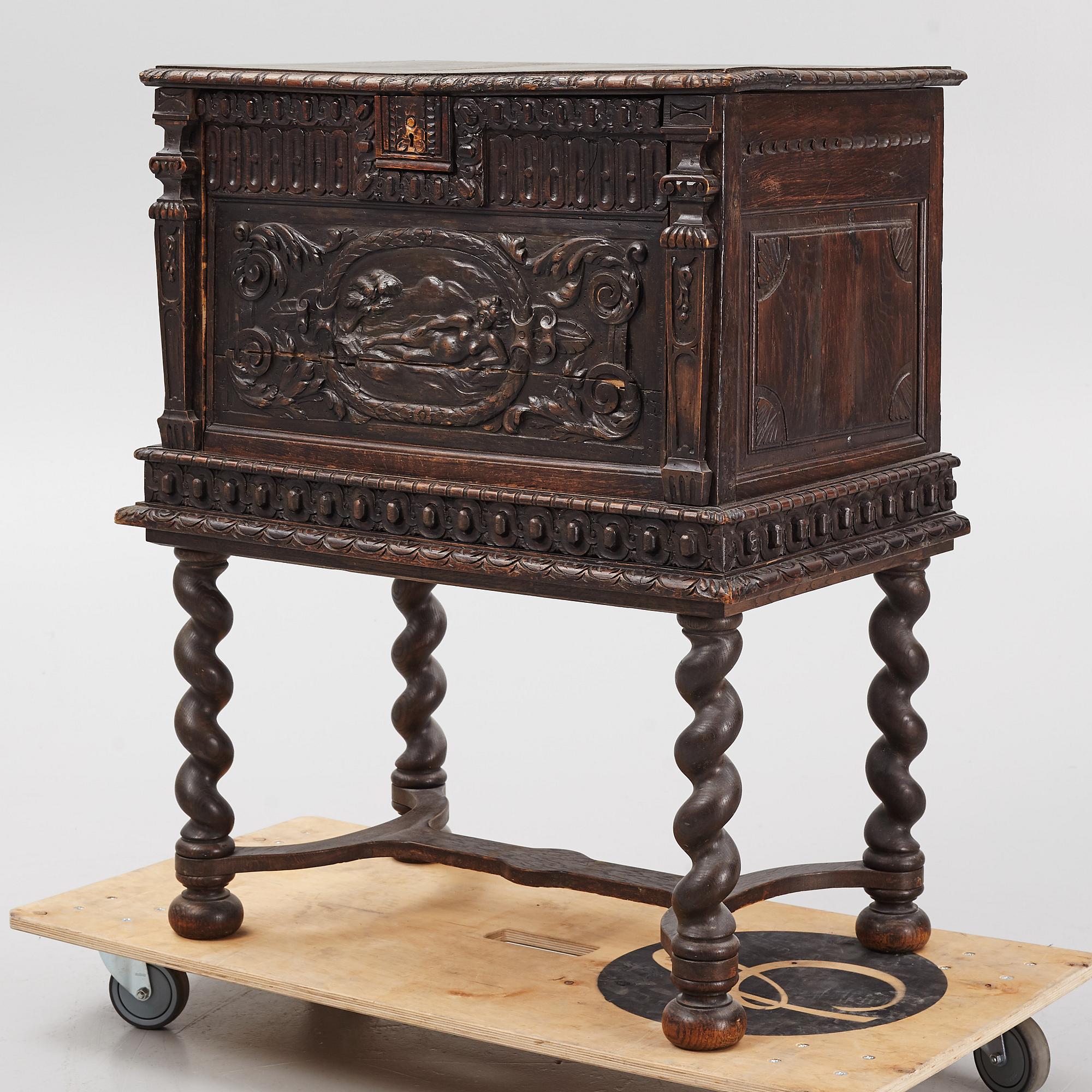 Bestickschatull, barockstil, 1800-tal.