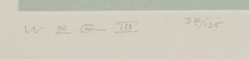 JOSEF ALBERS, Linolumsnitt i färg med reliefprägling, Numrerad 34/125 och signerad, -71.