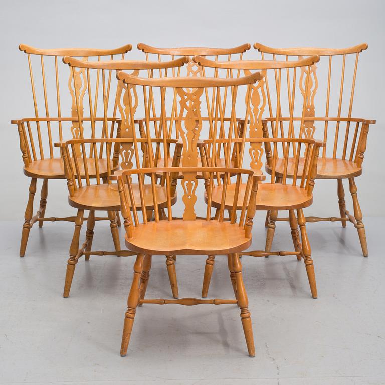 STOLAR, 6 st, Windsormodell, Gemla, 1900-talets första hälft/mitt.