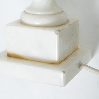 Bordslampor, ett par, alabaster, Italien, 1900-talets mitt.