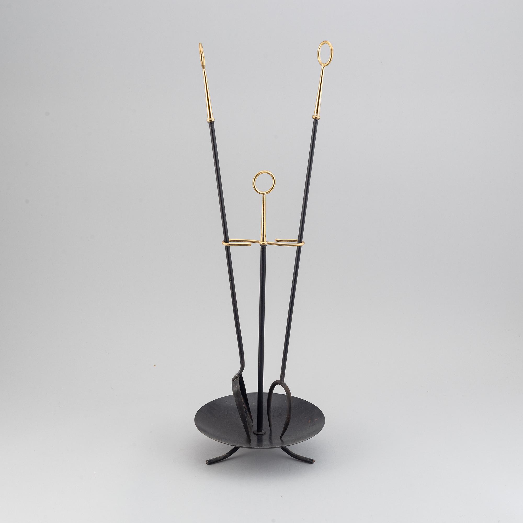 Gunnar Ander, a fireplace stand of three parts, Ystad Metall.