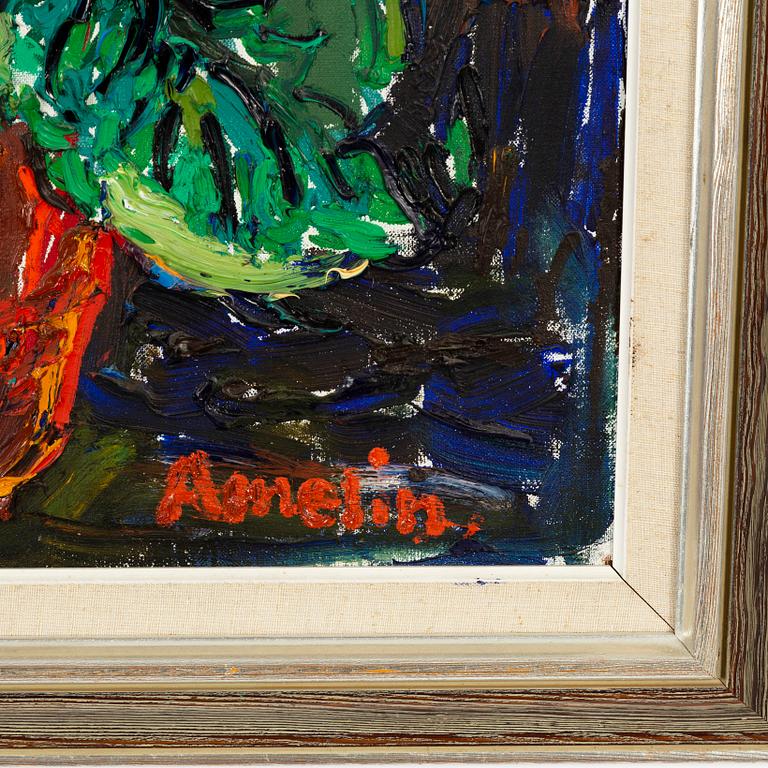 Albin Amelin, olja på duk, signerad.