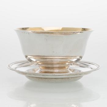 A Swedish parcel-gilt sauceboat, Johan Petter Hedman, Norrköping 1833.
