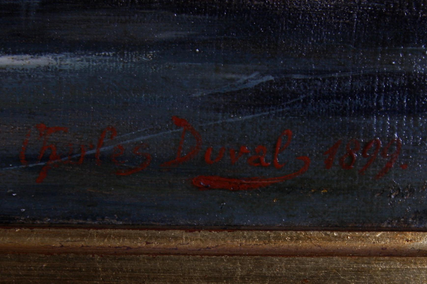 OKÄND KONSTNÄR. Olja på duk. Sign o dat Charles Duval 1899.