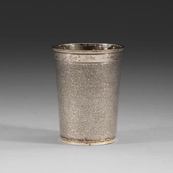 A German 17th century silver-gilt beaker, marks of Johann Betz, Augsburg.