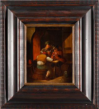 OKÄND KONSTNÄR, olja på plåt, otydligt signerad, 1800-tal.