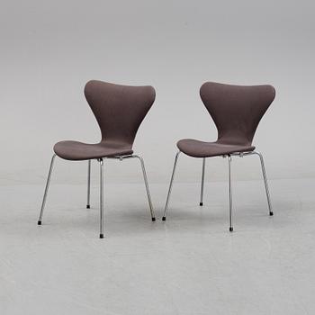 Arne Jacobsen, stolar, 10st, "Sjuan", Fritz Hansen, 1980.
