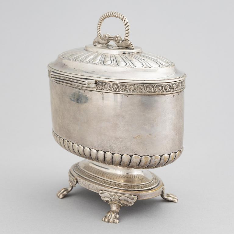 Anders Lundqvist, a silver sugar box, Stockholm, 1832.