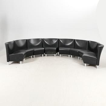 A set of eight leather easychairs by Erik Jørgensen Møbelfabrik, Svendborg, Denmark.
