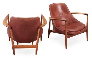 A pair of Ib Kofod Larsen 'Elisabeth' easy chairs, Christensen & Larsen, 1950's-60's.