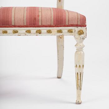 A pair of late Gustavian Klismos chairs by E- Ståhl (master in Stockholm 1794-1820).