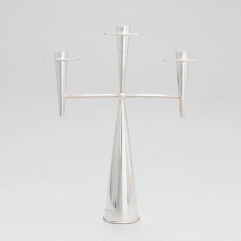 Tapio Wirkkala, Kandelaber TW 202, silver (916), Kultakeskus, Tavastehus 1961.