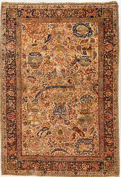 A RUG, semi-antique Tabriz, ca 207 x 142 cm.