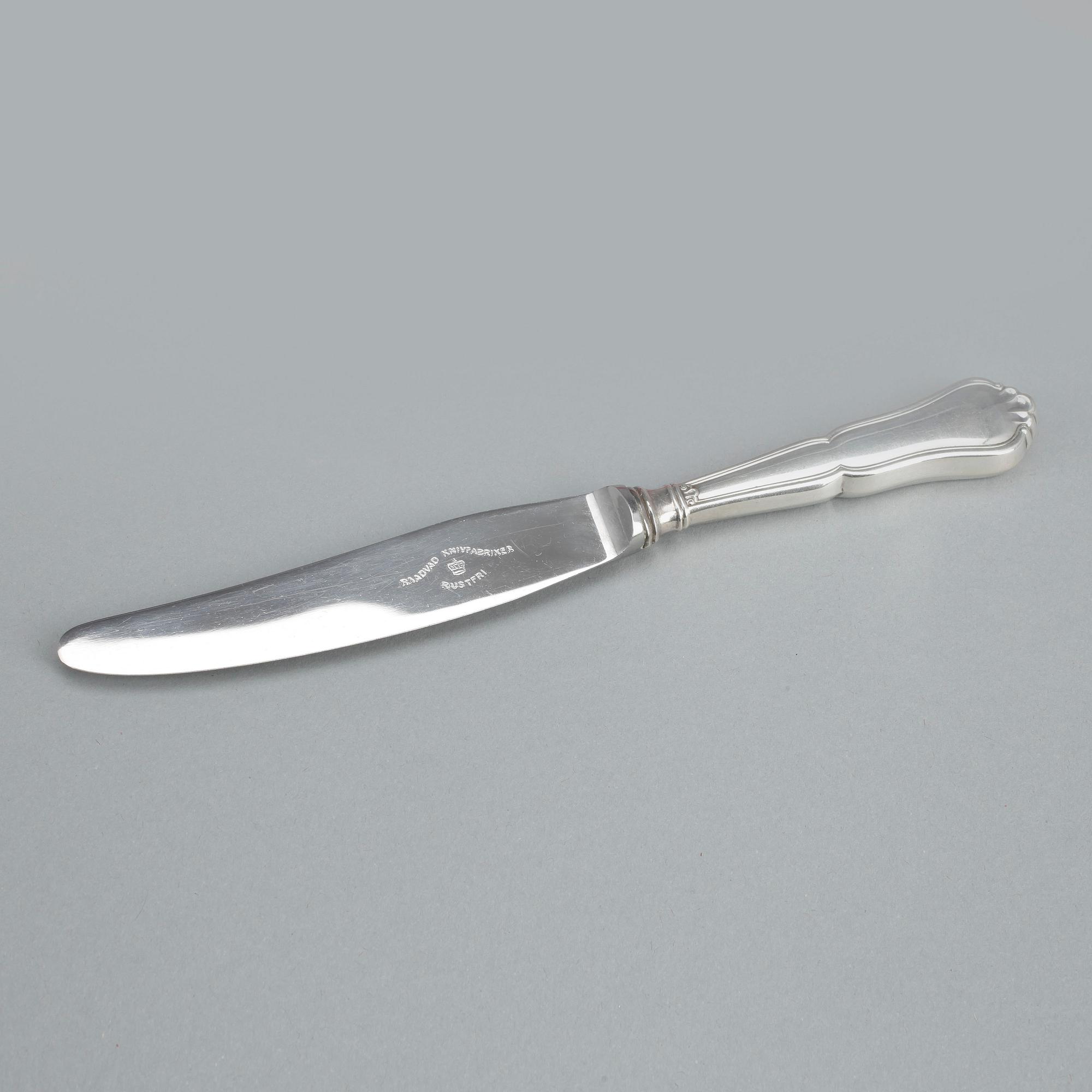 KNIVAR, 12 st, silver, mestadels Johannes Siggaard, Danmark, 1937.