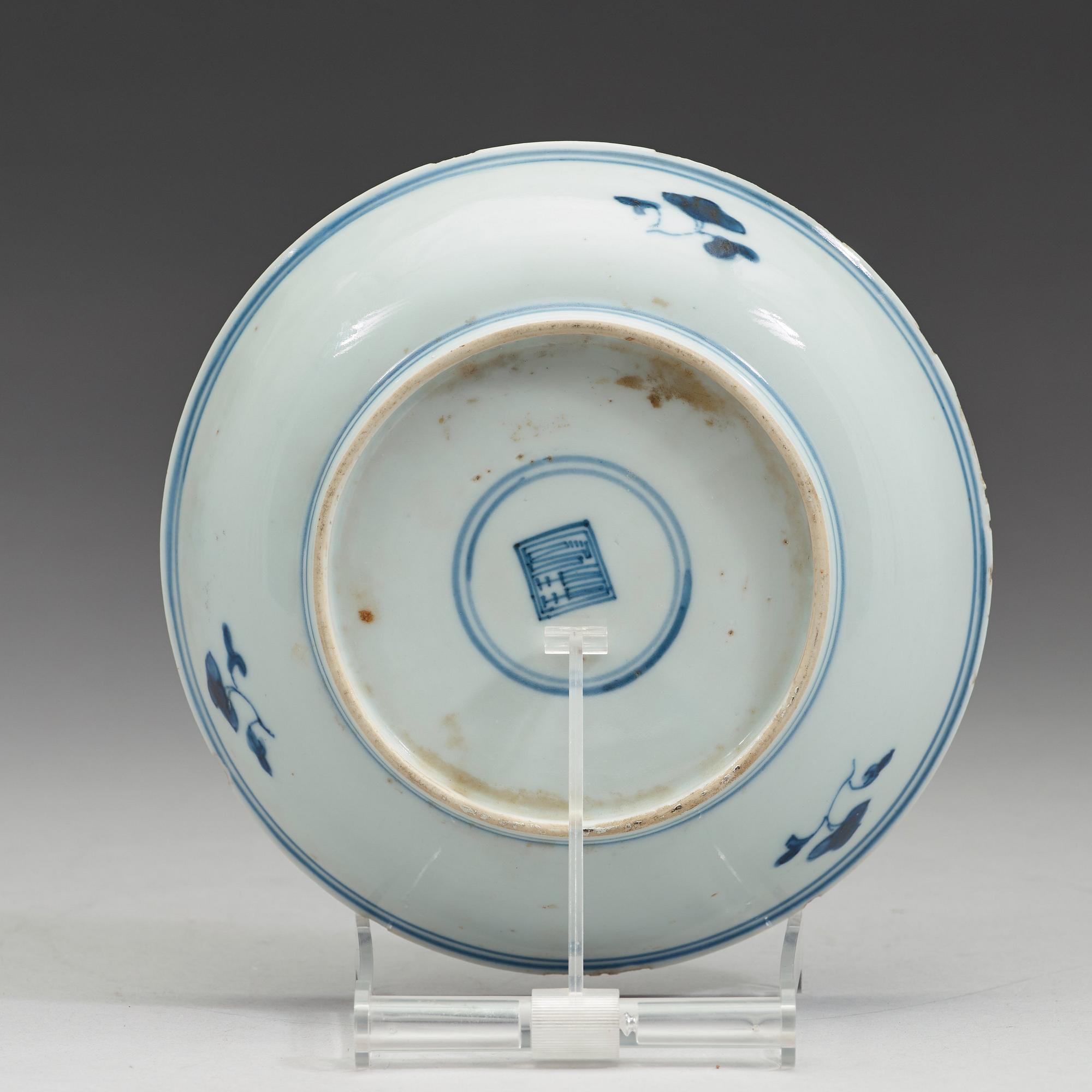 ASSIETTER, åtta stycken, porslin. Mingdynastin, Tianqi/Chongzhen (1621-44).