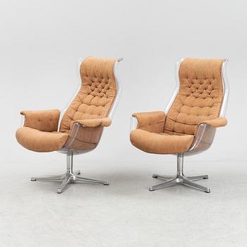 Alf Svensson & Yngve Sandström, a pair of 'Galaxy' armchairs, Dux, 1970's.