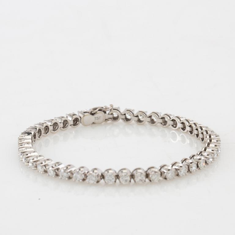 Tennisarmband av 18K vitguld med runda briljantslipade diamanter 3,50 ct totalt, R.Jacot Zermatt Schweiz.
