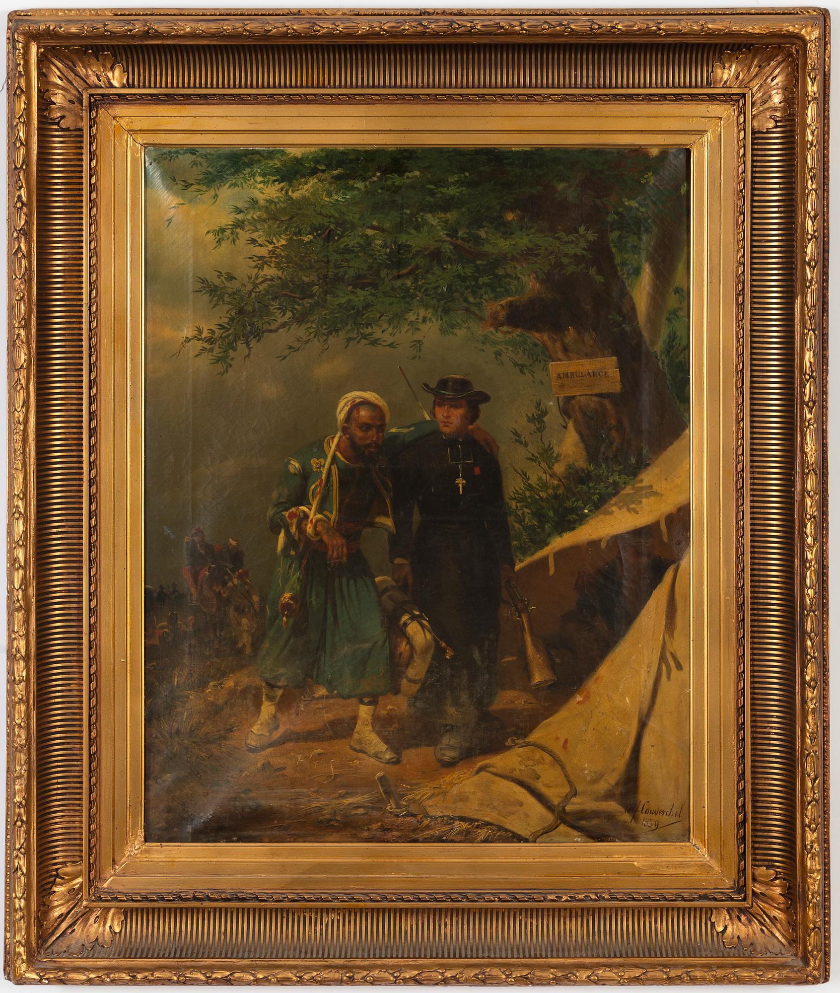 Alfred Couverchel, olja på duk, signerad och daterad 1859.