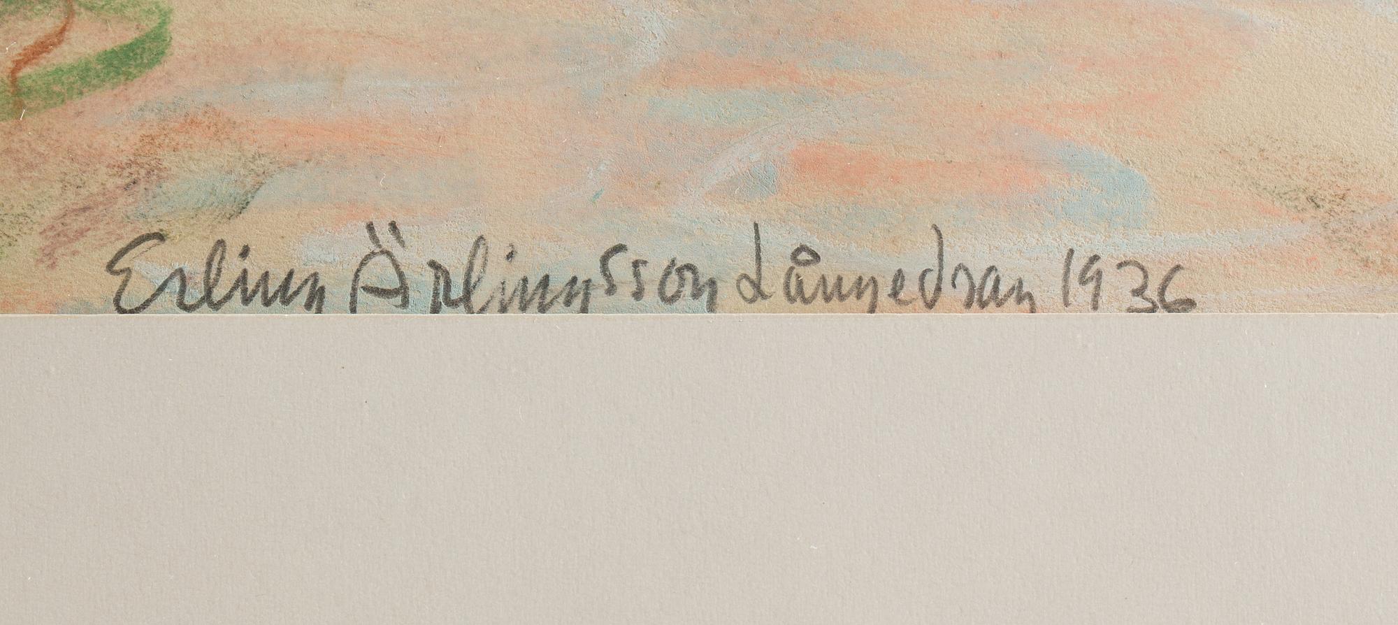 ERLING ÄRLINGSSON, pastell, signerad och daterad 1936.