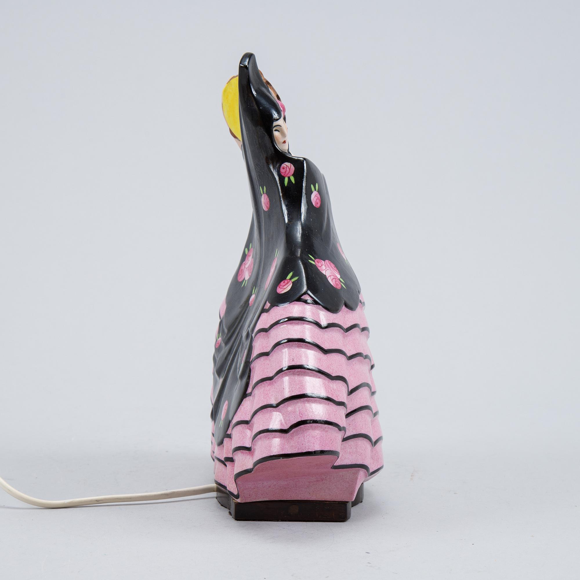 Marcel Bever, an Art Déco ceramic table lamp, Paris.
